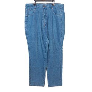 Straight Leg Denim Jeans Womens 18 Light Wash Extra High Rise Denim